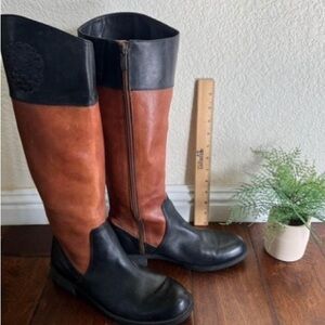 Vince Camino black and brown riding boots